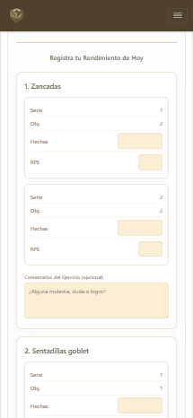 Pantalla de feedback