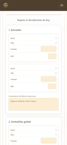 Pantalla de feedback